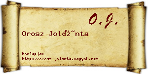 Orosz Jolánta névjegykártya
